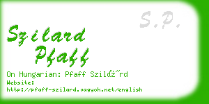 szilard pfaff business card